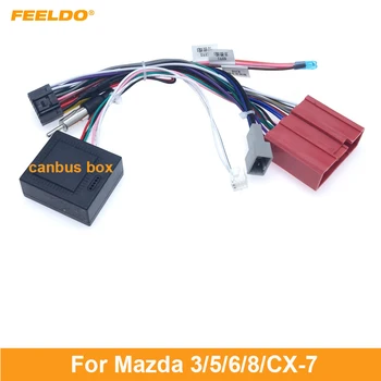 FEELDO 5 компл. Авто 16pin стерео радио захранващ Кабел Адаптер за Теглене кабели за Mazda 3(08-12)/5(08-15)/6 /8/ CX-7