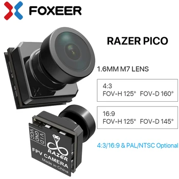 Foxeer Razer Pico 1200TVL 1/3 CMOS 1,8 мм и 160 градуса FOV Дневен и Нощен PFV Място 4:3/16:9 NSTC/PAL 12*12 мм За Радиоуправляемого FPV-Дрона