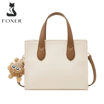 FOXER Модни проста женствена чанта от спилка, аксесоар, чанта през рамо, дамска есенно-зимна чанта за пътуване, офис дама