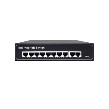 Gigabit ethernet unmanaged switch Fast Ethernet Poe 8 портове 10/100/1000 м мрежов комутатор за видеонаблюдение
