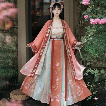 Hanfu Originale Принцеса бродерия Традиционното женствена рокля Hanfu Древни китайски костюми за Красиви дрехи за танци на династията