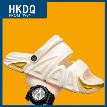 HKDQ/ летни модни меки мъжки сандали на платформа, нескользящие плажни чехли, дамски удобни леки ежедневни улични сандали за мъже