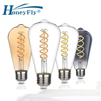 HoneyFly LED Edison Ретро Лампа E27 220V 6W Реколта Лампа на Небето Фойерверки С Регулируема Яркост на Лампата Домашна Коледна Украса Клуб