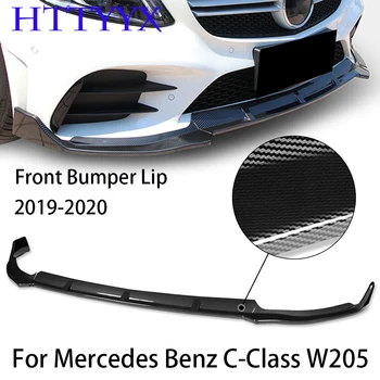 HTTYYX За Mercedes Benz C-Class W205 C200 C300 C180 2019 2020 Лъскава Черна Предна Броня За Устни Бодикит Спойлер 3 бр.