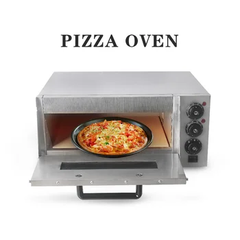 ITOP Електрическа печка за пици, машина за печене на пица от неръждаема стомана, търговски / домакински фурна за пици, пекарна, камък, двойни нагревателни елементи
