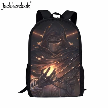 Jackherelook Детска, училищна чанта с голям капацитет, практична раница за мъже, за почивка и пътуване, аниме игра, компютърна чанта Dark Soul, Mochila