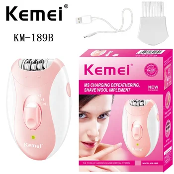 Kemei KM-189B Китайски продукт с Уникален Дизайн Бързо зареждане на IPX5 Водоустойчив USB зареждане 3 в 1, Акумулаторна батерия Женски Эпилятор