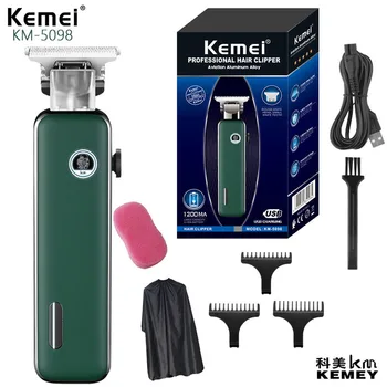 Kemei електрически бутане ножици KM-5098 за рязане на маслената главата бутане ножици USB професионални машинки за стригане fickmaschine für männer