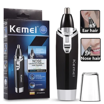 Kemei Нов електрически тример за косми в носа Безопасен бръснач за грижа за лице за мъже, тример за измиване на ушите, на носа, на пишеща машина за епилация