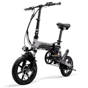 LANKELEISI G100 14-Инчов Сгъваем Електрически Велосипед Мини-Електрически Велосипеди С Рамка От Алуминиева Сплав 400 W 36 8.7 AH литиево-йонна Батерия Ebike