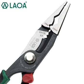 LAOA 8-инчов клещи за електротехник Cr-Mo обжимные инструменти и Стригане за източване на кабелни проводници клещи с дълъг нос с функция за смяна хващам больши