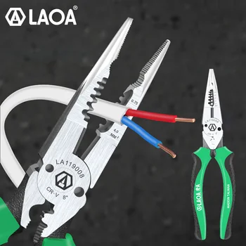 LAOA 8-инчов клещи с игольчатым носа, стригане за източване на кабели, обжимные инструменти, електрически клещи с дълги носове