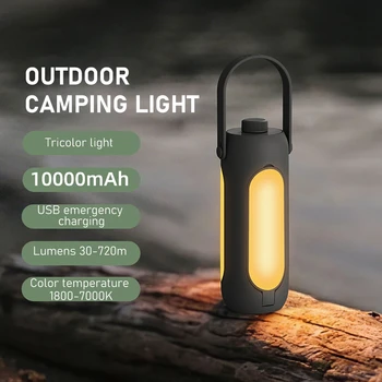 Led с лампа за къмпинг Type-C, зареждане чрез USB, сгъване, лека нощ с плавно затъмняване, IPX4 водоустойчив за външна градина, дом