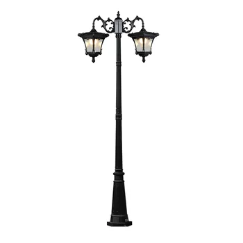 Led уличен фенер в европейски стил Ретро Водоустойчив градински лампа на открито, вила, морава, общност, озеленяване лампа с високо полюс, уличен фенер