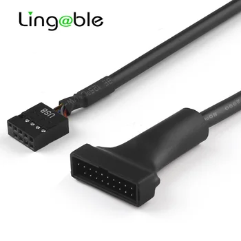Lingable Wholesales19 20-Пинов конектор, USB 3.0 за свързване до 9-номера за контакт конектора USB 2.0 За свързване към дънната платка Кабел-адаптер Заглавието на дънната платка 15 см