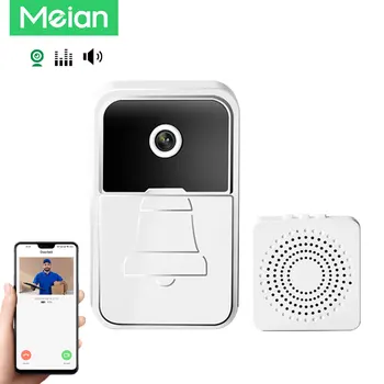 Meian 2,4 Ghz WiFi Звънец Умен Дом Безжични видео домофон с Домофонна система за Сигурност Външен Домофонна система, Вратата на Камерата 480X640 Камбанен звън