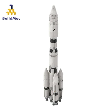 MOC Science Saturn V MLV-25L Ракета Набор от Градивни елементи и Космически Серия Голям Размер Разгледайте Превозни Средства Тухли Играчки За Деца, Детски Подаръци