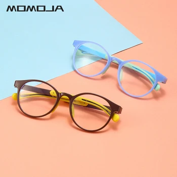 MOMOJA Сладки кръгли меки детски силиконови очила, прозрачни детски слънчеви очила, оптични рамки за очила по рецепта