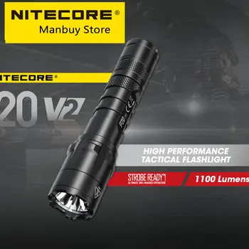 NITECORE P20 V2 силна светлина 1100 лумена за миг светкавица led преносим тактически фенер за търсене фенер Lamp18650 батерия