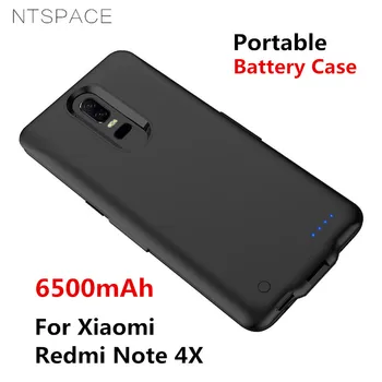 NTSPACE 6500 mah външна Батерия Power Bank Калъф За Зареждане на Xiaomi Redmi Note 4X Калъф За Батерията Portable Power Bank Калъф