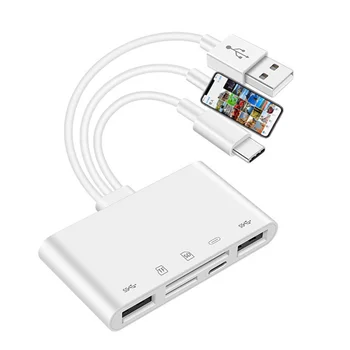 OTG USB Камера Многопамятный Адаптер за четене на карти Micro-SD TF Комплект за iPhone iPad за Apple 13 Конвертор
