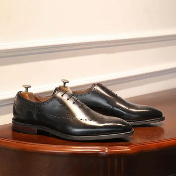 Oxfords DESAI, италиански мъжки обувки от естествена кожа, тържествена сватбена рокля, обувки с перфорации тип 