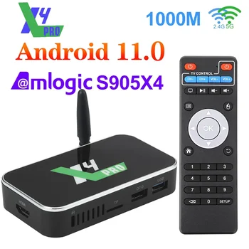 PRO X4 Android 11,0 Smart TV Box Amlogic S905X4 4 GB, 32 GB, 1000 М WiFi Телеприставка 4K мултимедиен плейър на ТВ-тунери VS X3 PRO KM6