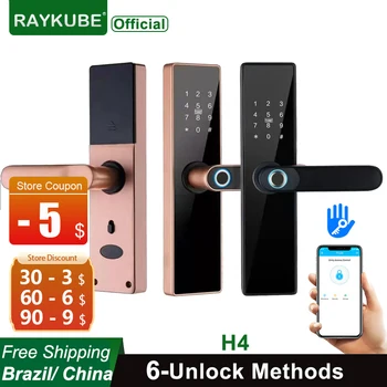 RAYKUBE H4 TT Lock Електронно заключване Bluetooth интелигентна система за заключване на вратите Заключване на пръстови отпечатъци Парола IC карта ключ за умни домове