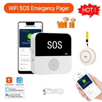 Sasha WiFi SOS медицинска аларма умен дом авариен пейджър за възрастните хора Функция на крилото разговор за възрастни Пациенти възрастни хора у дома