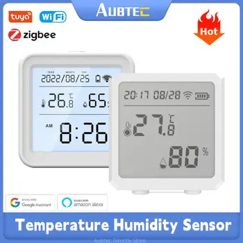 Sasha WIFI ZigBee Сензор за температура и влажност на въздуха, управление на приложението, умен дом, влагомер, термометър, мониторинг за Алекса Google Home