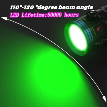 Seafrogs 5000lm Brightness100M Водоустойчив led лампа за гмуркане, снимане, подводни стробоскопического видео осветление с пъстри