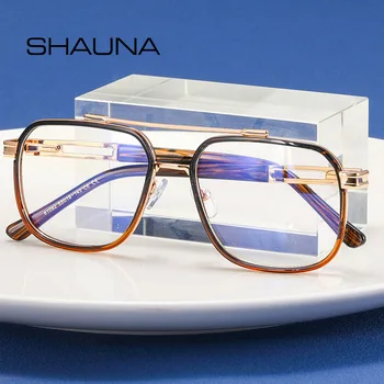 SHAUNA Анти-синя светлина TR90 Модни квадратни очила Ретро-оптични рамки на компютърни очила
