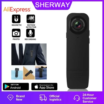 SHERWAY A18 Безжична мини-бутон интелигентна камера с автоматичен кеш HD камера за нощно виждане, записывающая тялото, видео