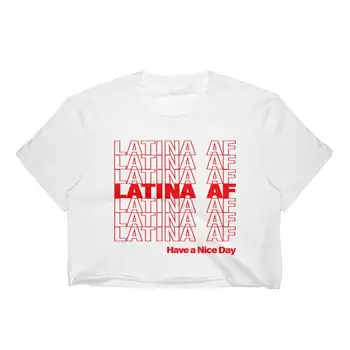 Skuggnas Ново записване Latina AF Добър ден, съкратен топ, латинска америка дрехи, латиноамерикански скъсяване на върховете, феминистка риза, директна доставка