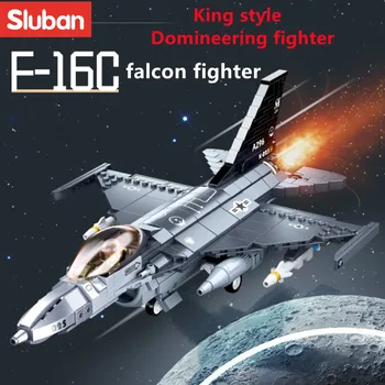 Sluban градивен елемент на играчки армейски F-16C Falcon 521 бр. тухли B0891 са съвместими с водещи марки