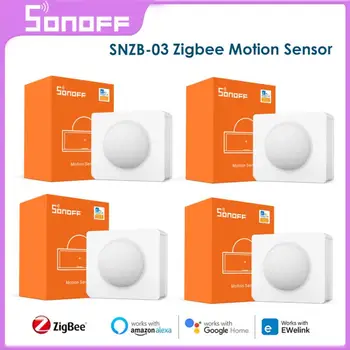 SONOFF SNZB03 Сензор за движение Zigbee Удобно интелигентно устройство за откриване на задействане на сигнализация на движението за ZBBridge приложение eWeLink Алекса Google Home