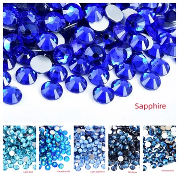 SS3-SS30, всички сини серия, камъни, без топла фиксация, кристали с равна задна част, кристали за облекло от плат, декорация за нокти