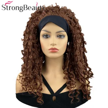 StrongBeauty, дълги синтетични перуки, с превръзка на главата, лед ленти, женски перука на 3/4 от дължината на косата
