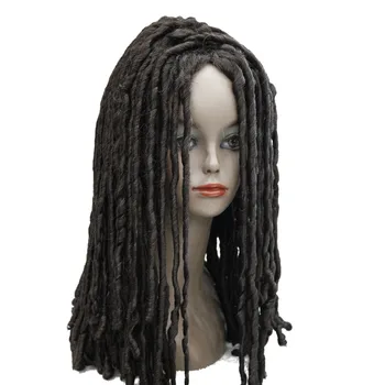 StrongBeauty Перука с африкански плитки, расти, коса, спирала къдрици, прически, черни/кафяви синтетични перуки