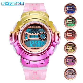 SYNOKE дамски дигитален часовник цветни модни водоустойчива led дамски часовници Feminino Relogio дамски електронни часовници