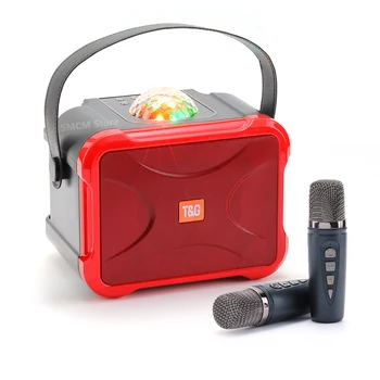 T & G543DK Безжичен Портативен Микрофон Bluetooth Високоговорители с Висока Мощност на Звука Семейно Парти Караоке Субуфер Boombox Открит Аудио FM