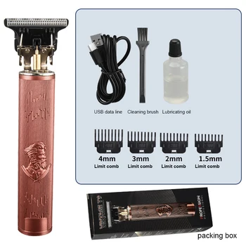 T9 USB Електрическа машина за подстригване акумулаторна Нова машина за подстригване на коса Мъжка самобръсначка Тример за мъже Фризьор Професионална машинка за оформяне на брада