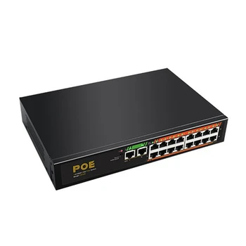 TXE046 16-port gigabit switch 100GbE + 2 порта, unmanaged switch PoE, штепсельная вилица ЕС