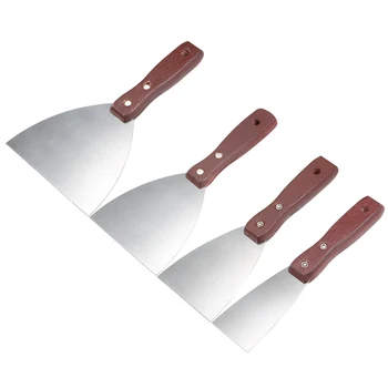 uxcell 1 комплект Шпаклевочных Ножове Стъргалка, За да се Бои Нож От Неръждаема Стомана с Дървена Дръжка на Инструмент за Фаянс теракот собствениците или 