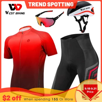 WEST BIKING Професионален комплект за велоспорта, дрехи за планински велосипед, форма за състезателен мотор, лятна бързосъхнеща велосипедна фланелка, комплект