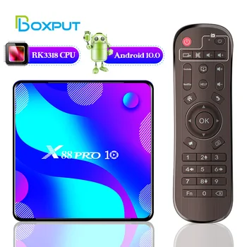 X88 Pro 10 Smart TV Box Android 10 RK3318 2,4 G и 5,8 G Двойна Wifi 16G 32G 64G 128G 3D мултимедиен плейър BT4.0 Youtube 4k HDR + Телеприставка