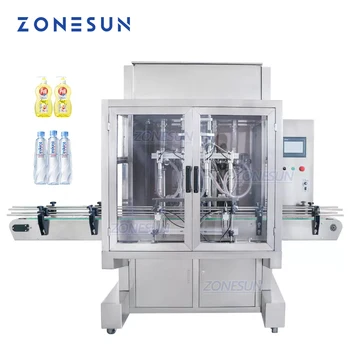 ZONESUN ZS-SV4G Автоматична Машина за попълване на Количествено паста, Меден Крем, серво мотор, Пълнител за бутилки с Течна Вода, Четири Струйници