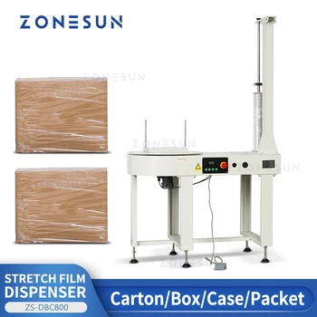 ZONESUN Автоматичен диспенсер стреч-фолио, въртяща маса за опаковане на картонени кутии, машина за опаковане на палети, опаковчик, склад ZS-DBC800