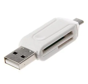Адаптер Micro USB за USB с два слота за OTG mit TF/SD Kartenleser Card Reader