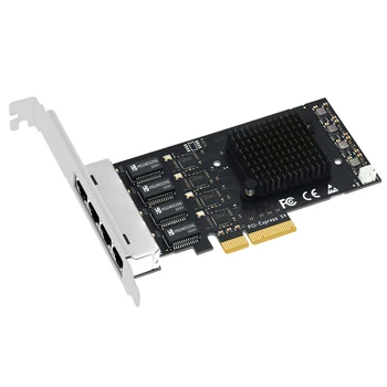 Адаптер мрежова карта PCI Express 4 Порта 2500 Mbps Gigabit 10/100/1000 Mbps RTL8125B RJ-45 Жичен Компютър PCIE PCI-E 2,5 G мрежов ключ
